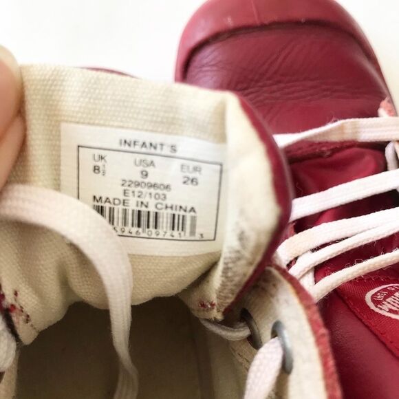 Palladium red leather boots EUC size 9 - Picture 7 of 8